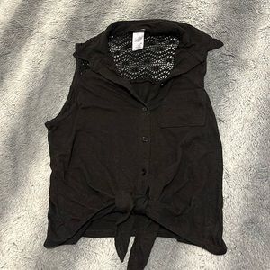 Juniors Joe boxer size Medium black button up tank